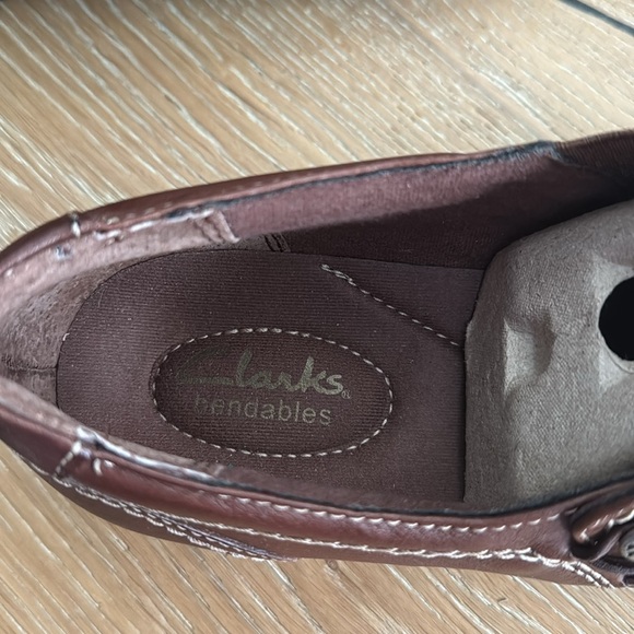 Clarks Dark Brown Leather Clogs with Button Detail - Picture 10 of 11